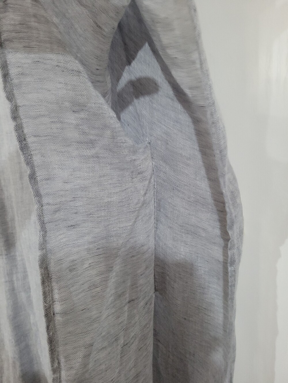 Eileen Fisher Light Gray Organic Linen Gauze V-Neck Linen Tunic Caftan Size XL - Picture 6 of 8